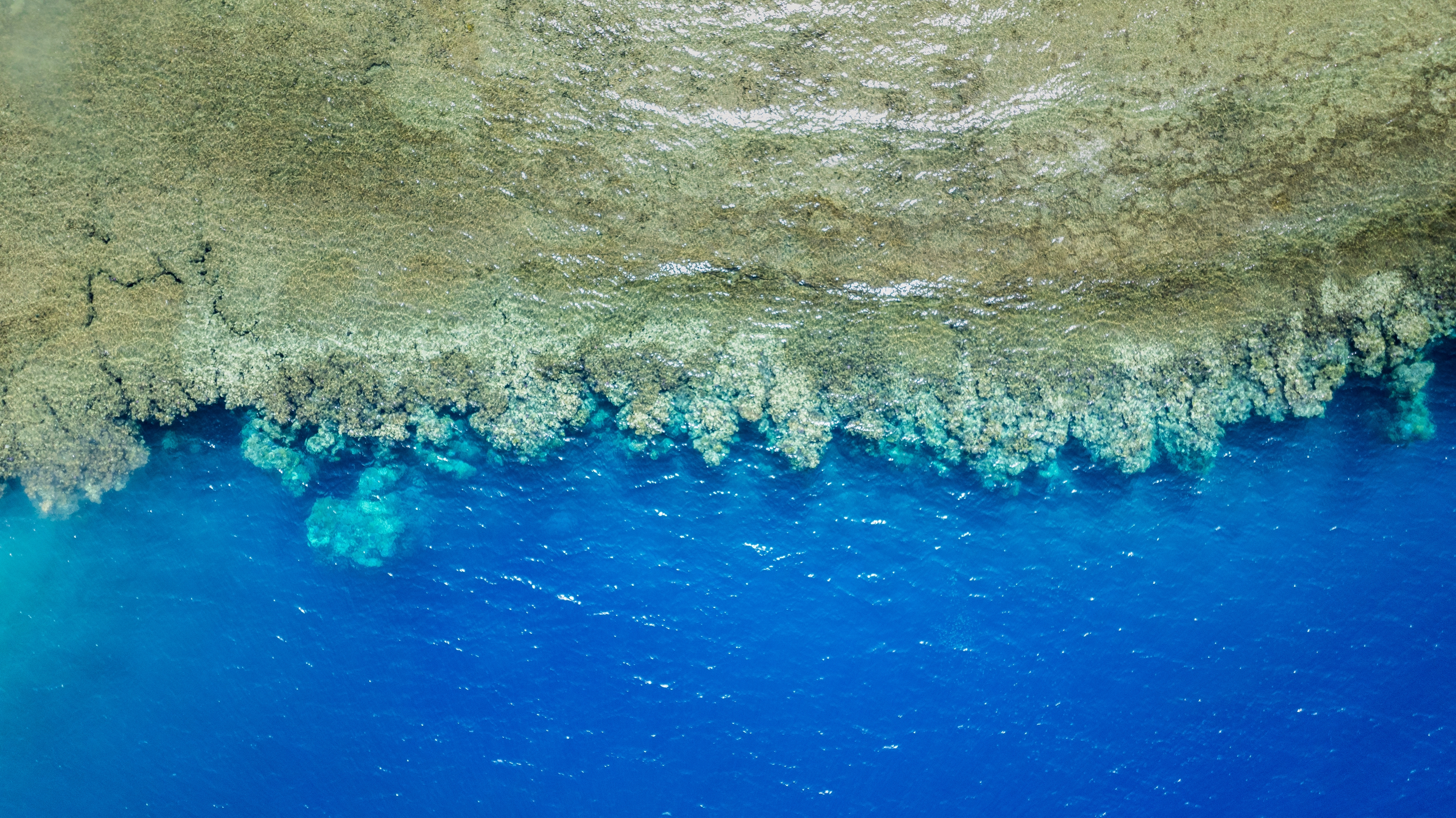 Turquoise waters and coral reef along the Saudi Red Sea coastline